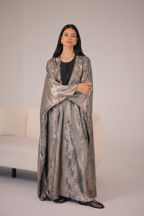 QAMAR ABAYA|DARK GREEN