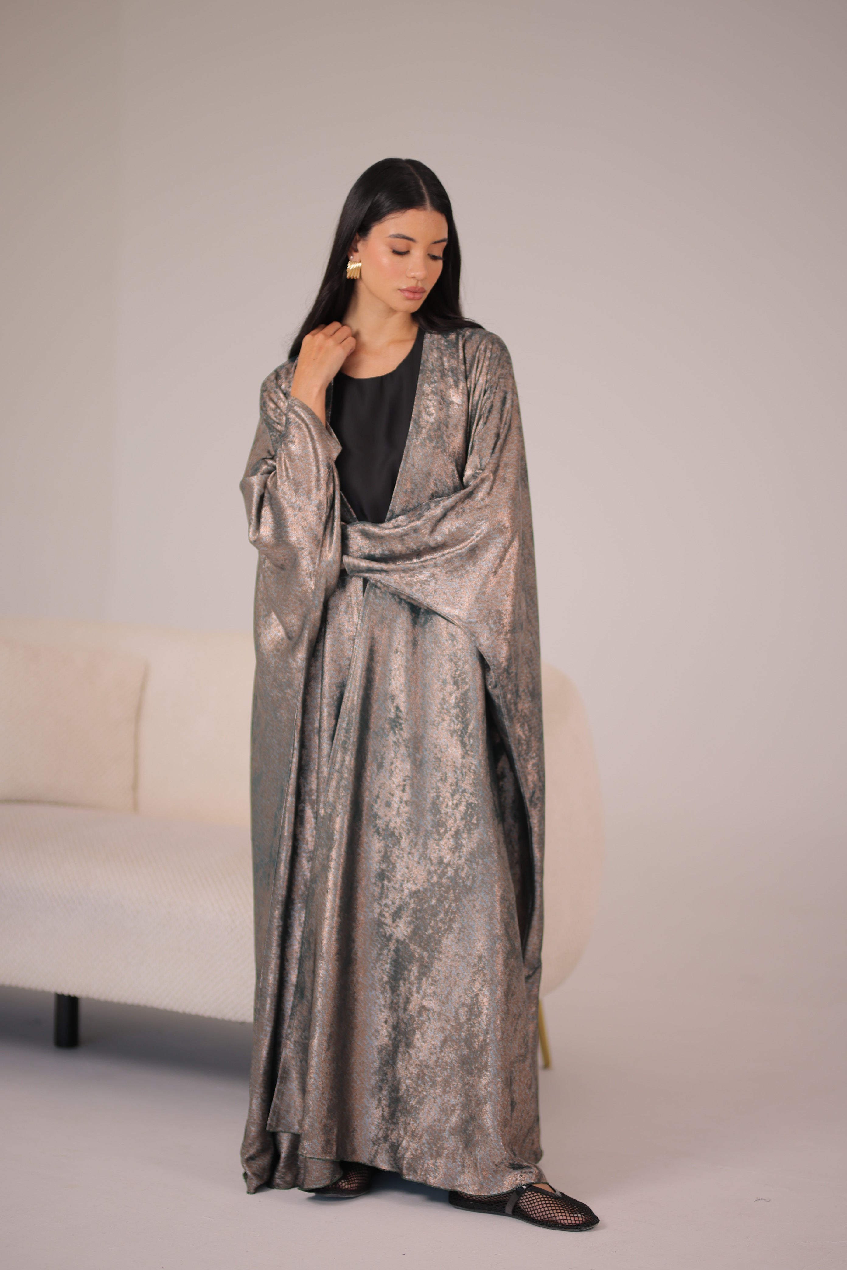 QAMAR ABAYA|DARK GREEN