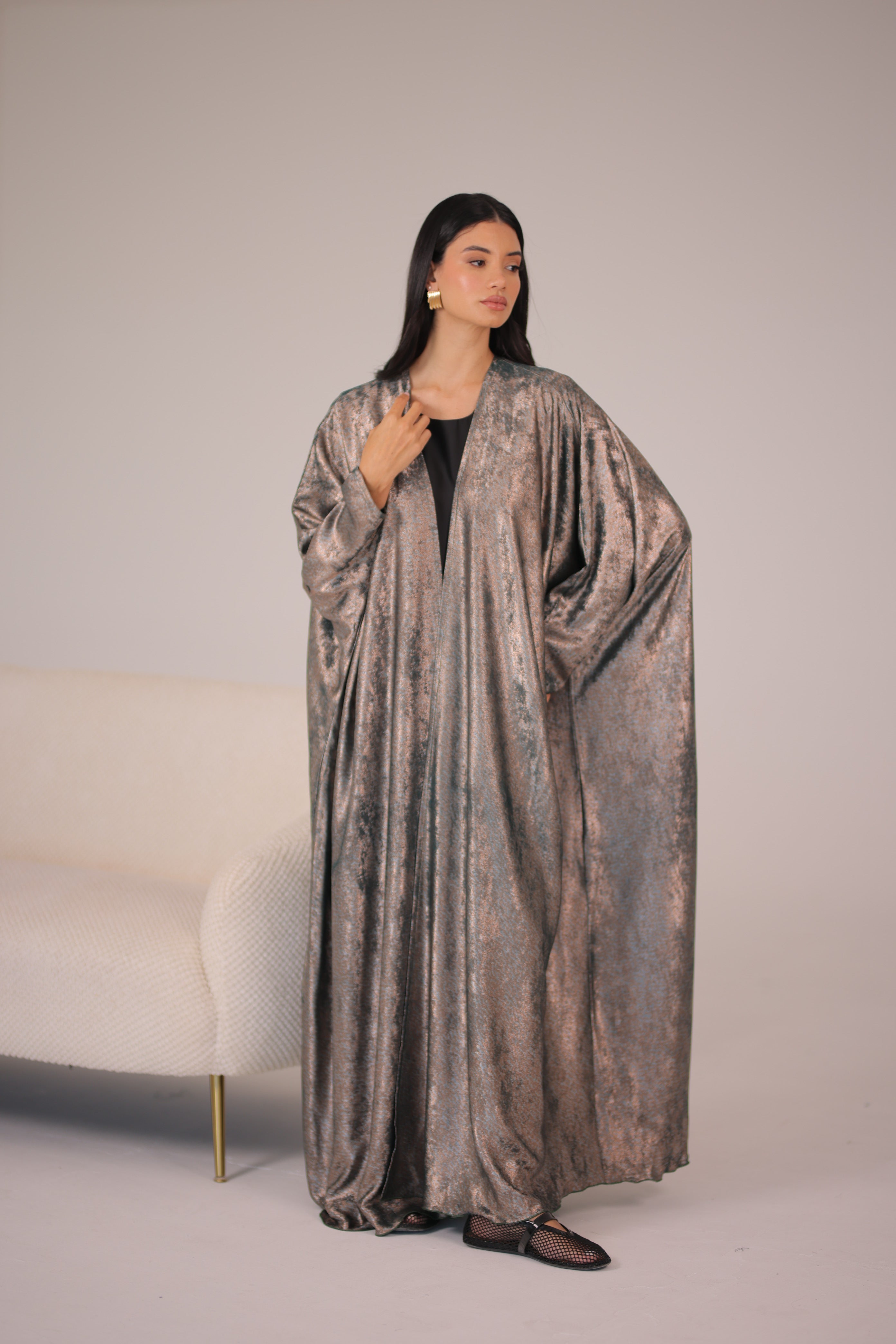 QAMAR ABAYA|DARK GREEN
