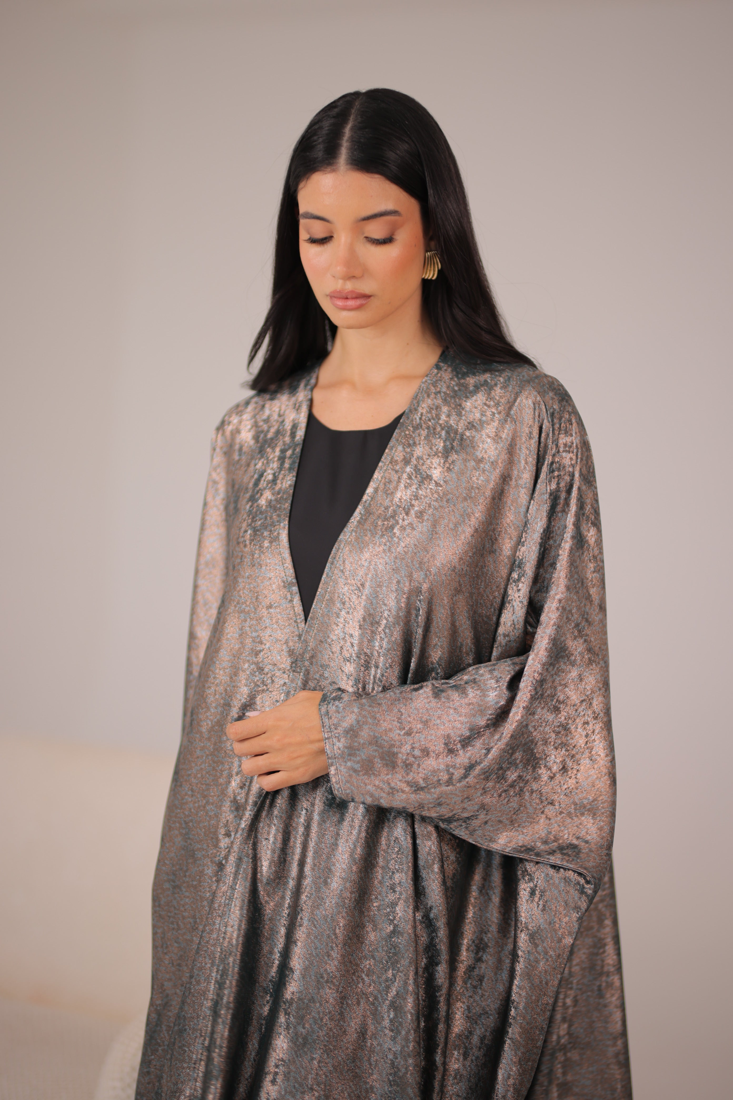 QAMAR ABAYA|DARK GREEN