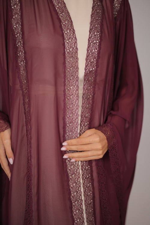 LAMA ABAYA CAPE|Burgundy