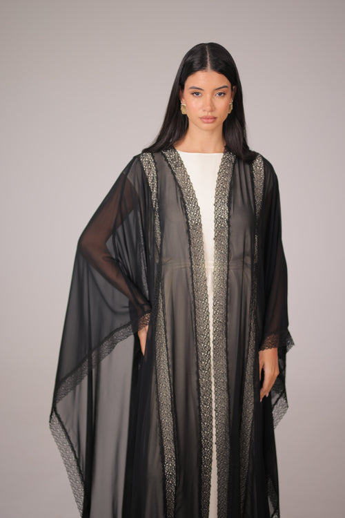 LAMA ABAYA CAPE|Black