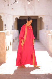 LAYALY ABAYA SET|FUSCHIA'GOLD