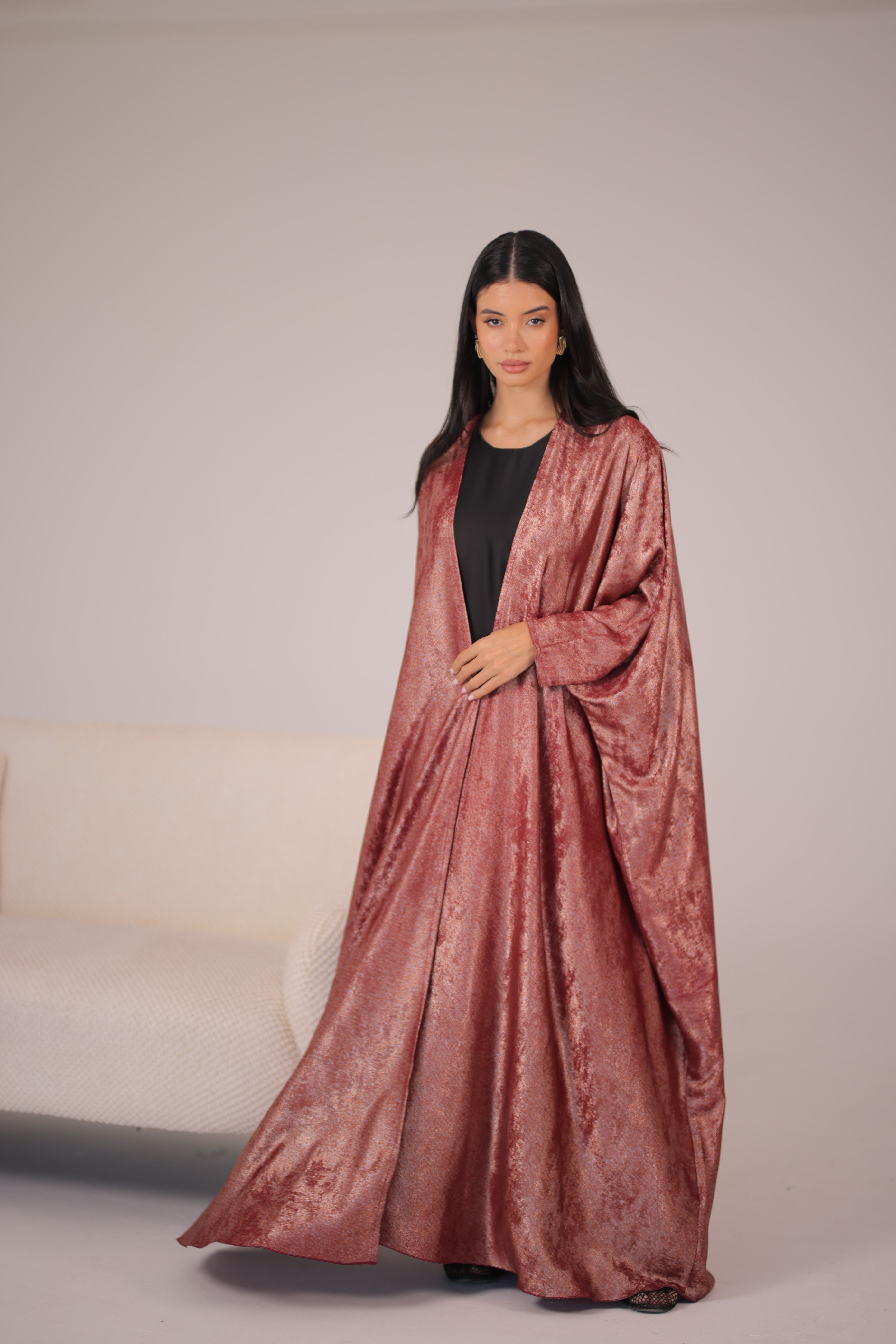 QAMAR ABAYA | BURGUNDY