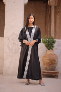LAYALY ABAYA SET|BLACK'SILVER