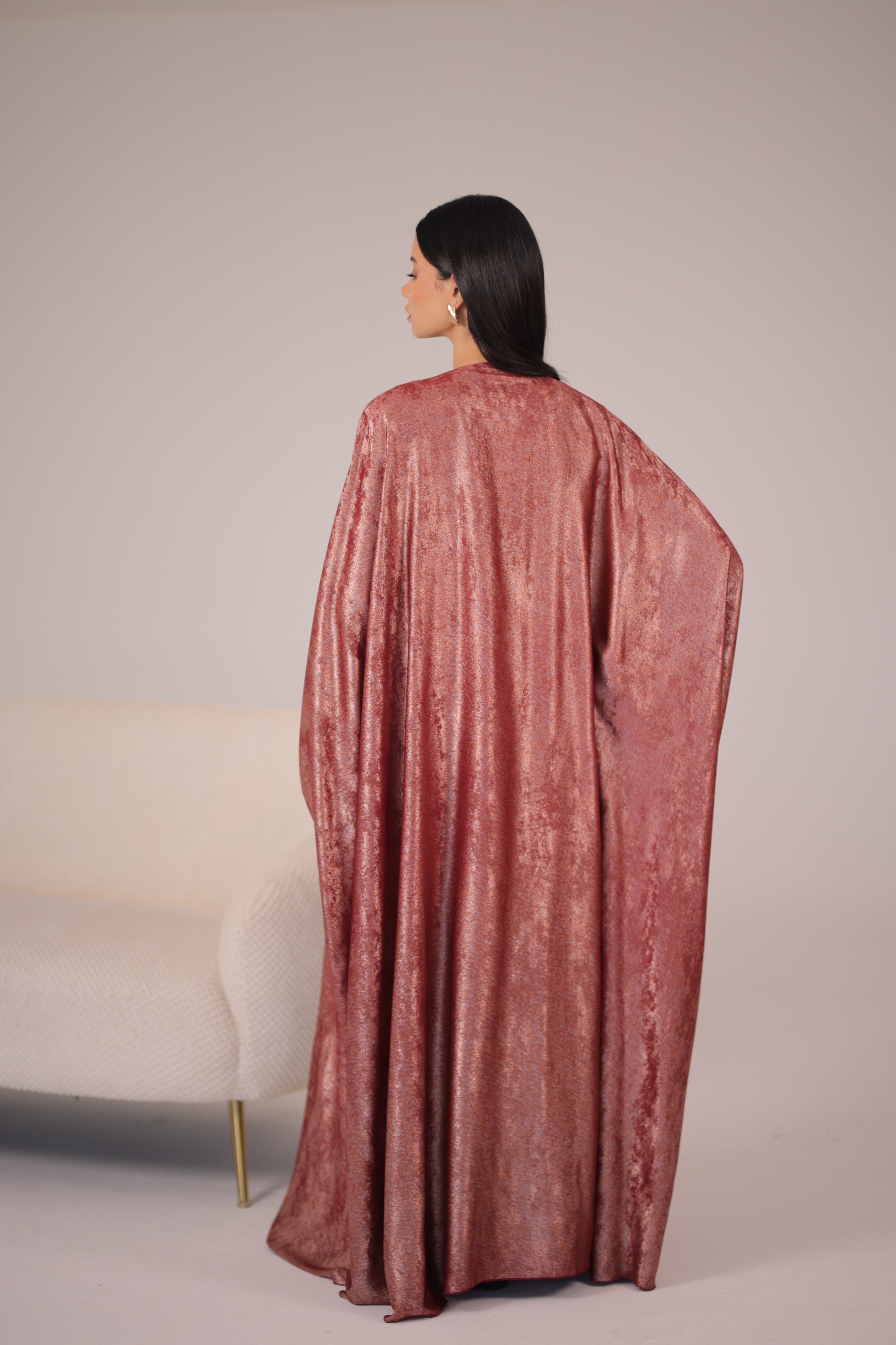 QAMAR ABAYA | BURGUNDY