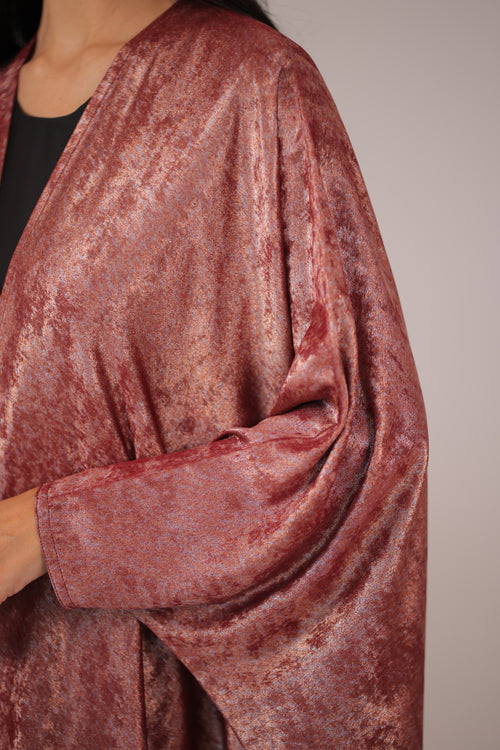 QAMAR ABAYA | BURGUNDY